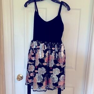 Black and Floral Sequin Dress - Juniors 5/6